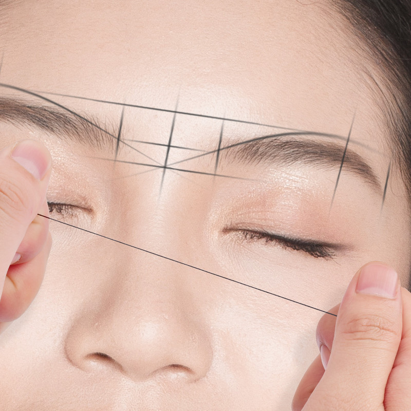 6 buc 10 metri șir de cartografiere pre-cerneală pentru microblading machiaj vopsirea sprâncenelor fir de ață instrument de măsurare a poziționării semi-permanente