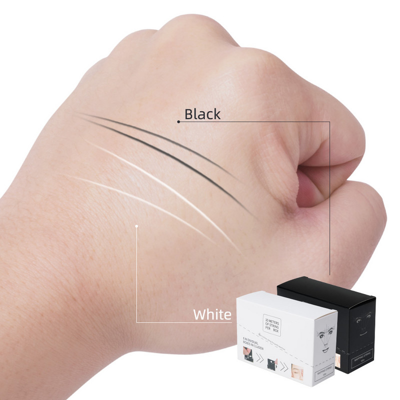 6 buc 10 metri șir de cartografiere pre-cerneală pentru microblading machiaj vopsirea sprâncenelor fir de ață instrument de măsurare a poziționării semi-permanente