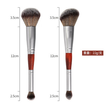 Double Head 1Pcs Face Makeup Brush For Foundation Facial Beauty Makeup Highlighter Bronze Eyeshadow Blush Power Cosmetic Tools