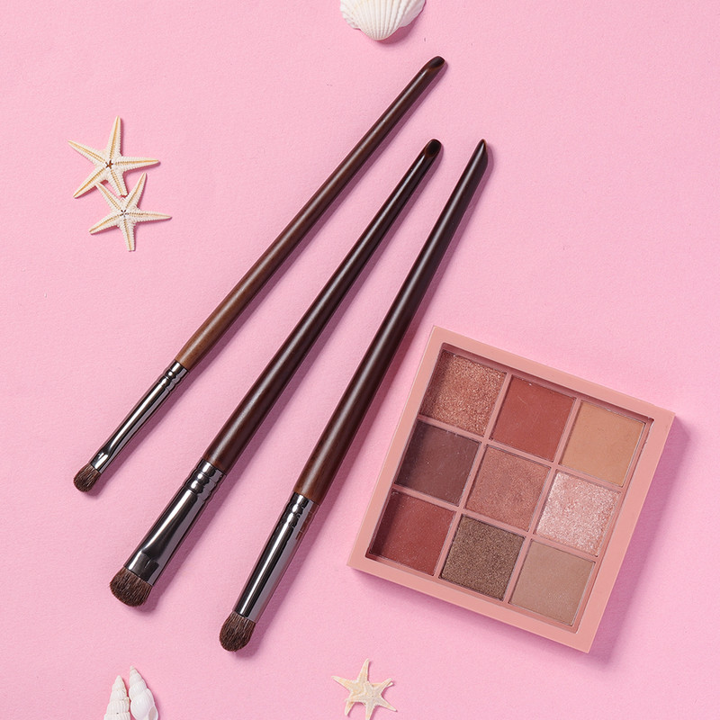 OVW 3 buc. Păr de capră Perii de machiaj conice pentru amestecare Kit pentru fard de ochi Set de pensule pentru machiaj de înaltă calitate