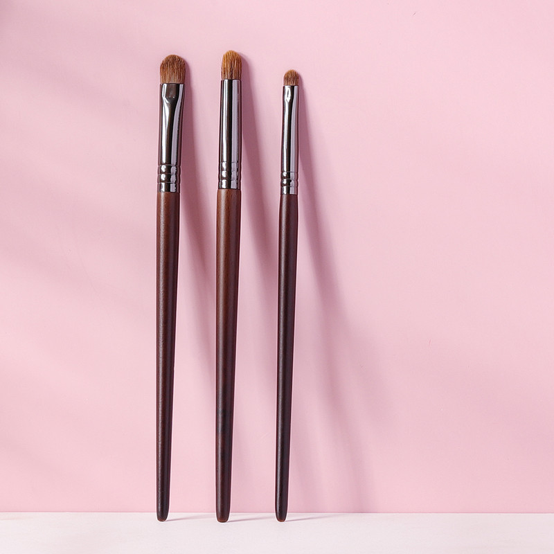 OVW 3 buc. Păr de capră Perii de machiaj conice pentru amestecare Kit pentru fard de ochi Set de pensule pentru machiaj de înaltă calitate