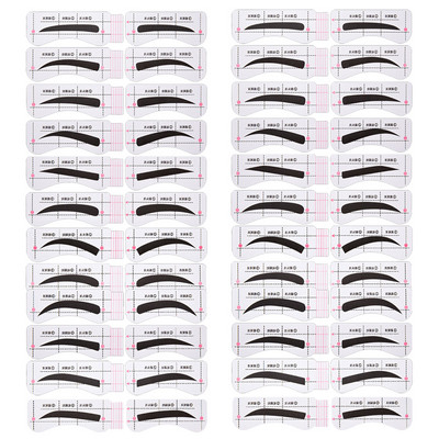 24 pár/készlet Lusta gyors szemöldök matricák kártyakészlet sablon szemöldök stencil DIY rajz útmutató tetoválás smink eszközök állítható
