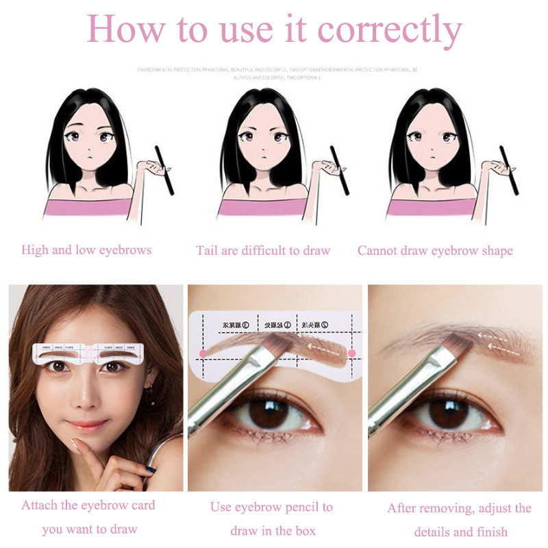 24 Pari/Set Lazy Quick Eyebrow Stickers Komplet kartica Predložak Šablona za obrve DIY Vodič za crtanje Tetovaže Alati za šminkanje Podesivi