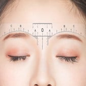 10 buc/lot de unică folosință pentru riglă pentru sprâncene autocolant adeziv pentru microblading pentru sprâncene Ghid pentru riglă pentru machiaj permanent, instrument pentru șablon