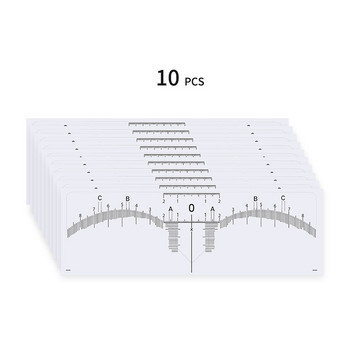 10 бр./лот за еднократна употреба Стикер за линийка за вежди Лепило за микроблейдинг линийка за вежди Ръководство за измерване на перманентен грим Инструмент за шаблон