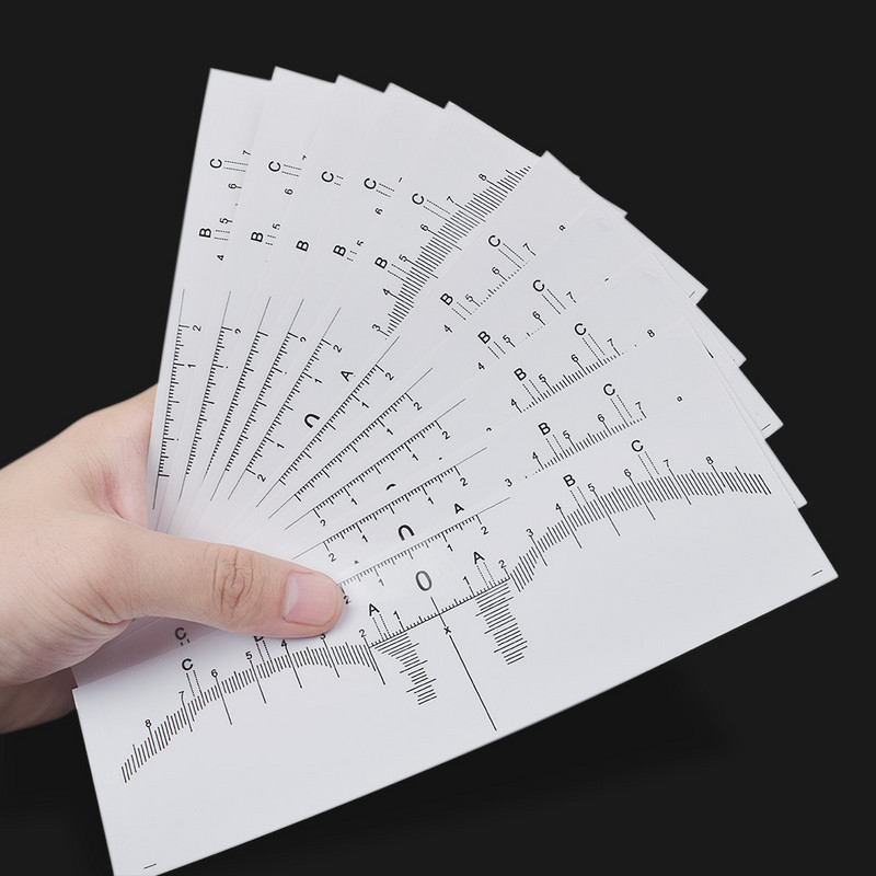 10 buc/lot de unică folosință pentru riglă pentru sprâncene autocolant adeziv pentru microblading pentru sprâncene Ghid pentru riglă pentru machiaj permanent, instrument pentru șablon