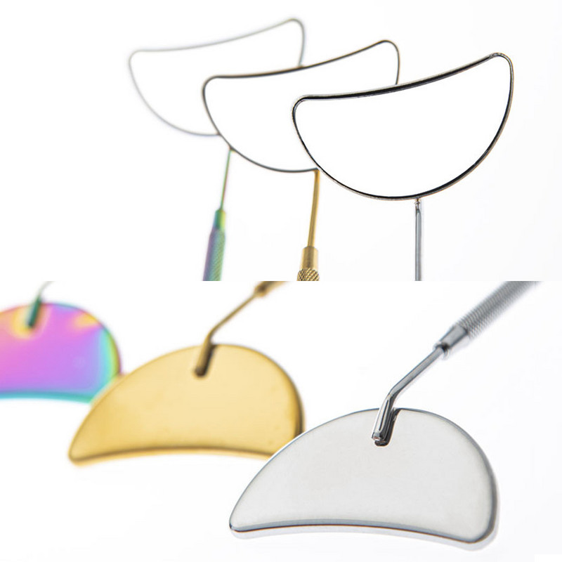 Oglindă pentru gene Oglindă multifuncțională pentru verificarea genelor false Machiaj de frumusețe mare Materiale pentru extensie de gene din oțel inoxidabil