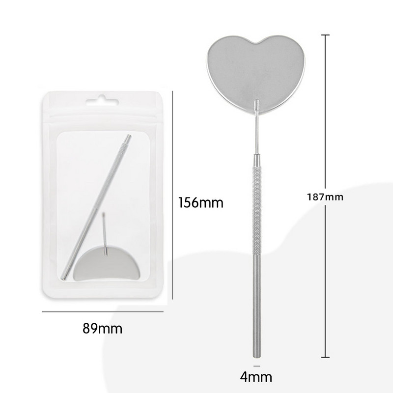 Oglindă pentru gene Oglindă multifuncțională pentru verificarea genelor false Machiaj de frumusețe mare Materiale pentru extensie de gene din oțel inoxidabil