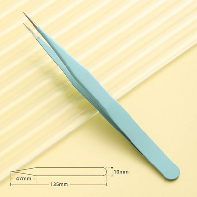Nerūsējošā tērauda taisnas + izliektas krāsainas pincetes nagu mākslas uzlīmei Rhinestones picking Tool grims Skropstu DIY pincetes rīks