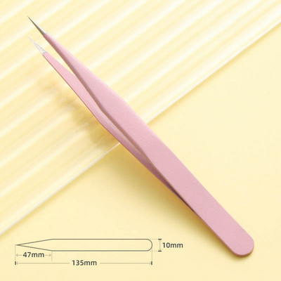 Nerūsējošā tērauda taisnas + izliektas krāsainas pincetes nagu mākslas uzlīmei Rhinestones picking Tool grims Skropstu DIY pincetes rīks
