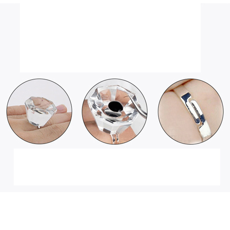 Yelix Crystal Podesivi prsten za ljepilo Individualni držač ljepila za ekstenzije trepavica Ljepljive naljepnice Maquiagem Profissional Completa