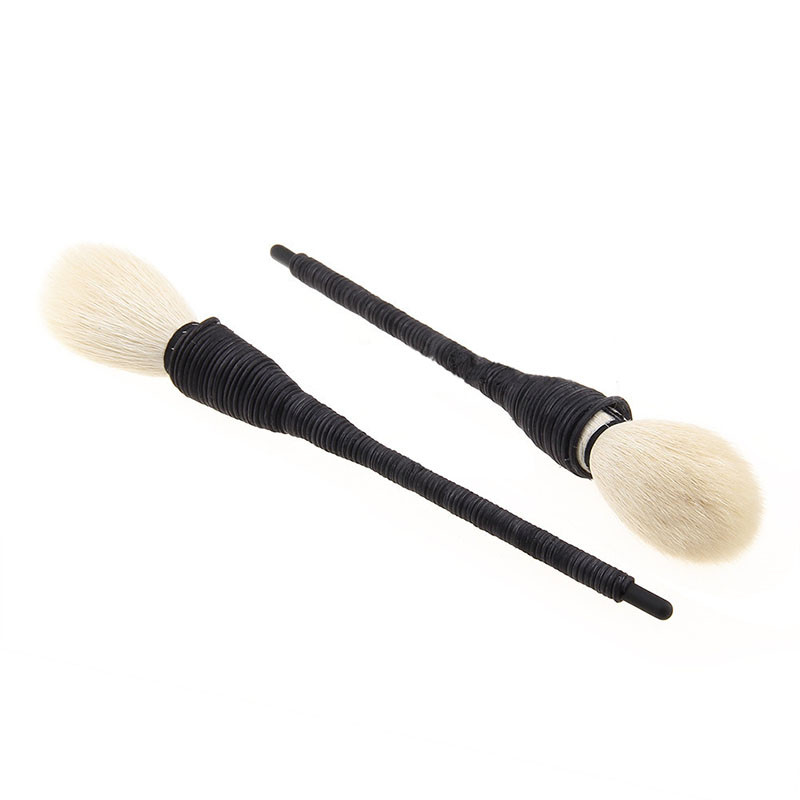 RANCAI 1 buc perie de machiaj din rattan lucrată manual, pudră profesională pentru fond de ten, fard de obraz, perie Kabuki maquiagem păr de capră, livrare gratuită