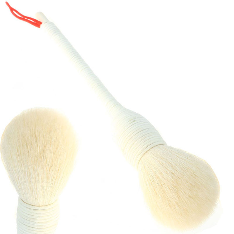 RANCAI 1 buc perie de machiaj din rattan lucrată manual, pudră profesională pentru fond de ten, fard de obraz, perie Kabuki maquiagem păr de capră, livrare gratuită
