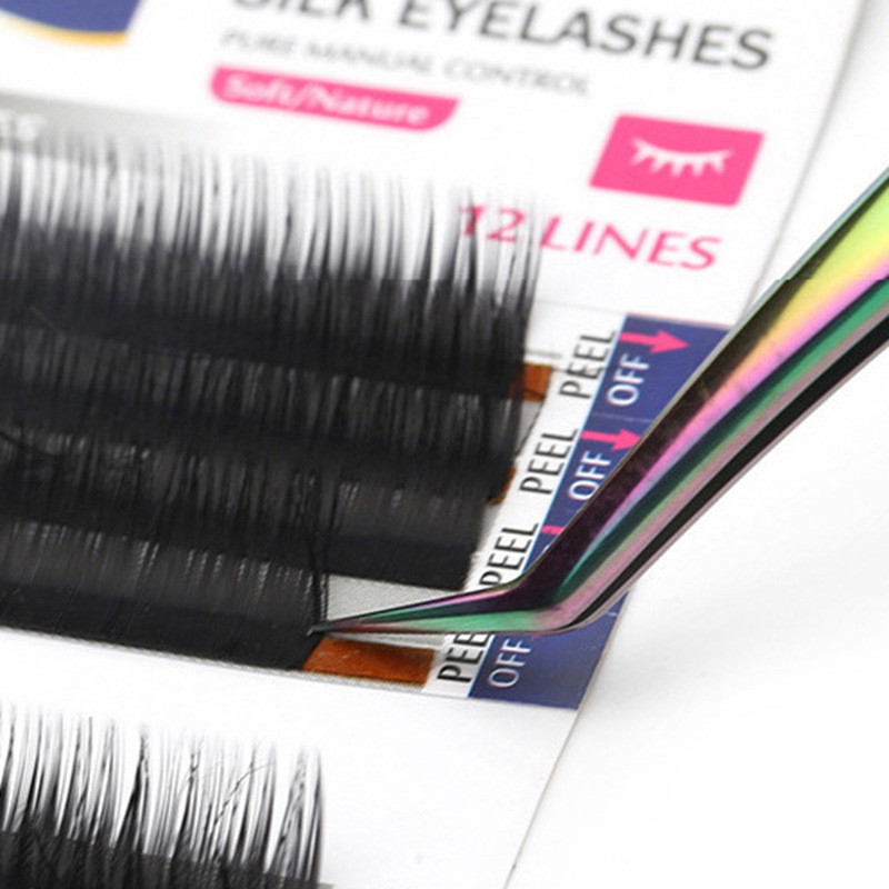 Blakstienų grožio pincetas Blakstienų priauginimas nerūdijančio plieno pincetas dirbtinių blakstienų sodinimas pagalbinis prietaisas Spalvingas Titanium Go