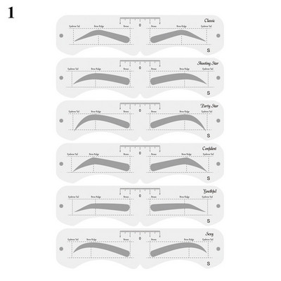 Model reutilizabil pentru sprâncene DIY Set de 6 bucăți Riglă moale Definitor de sprâncene Carte de ștampilă pentru sprâncene Riglă moale Stencil Instrument de machiaj