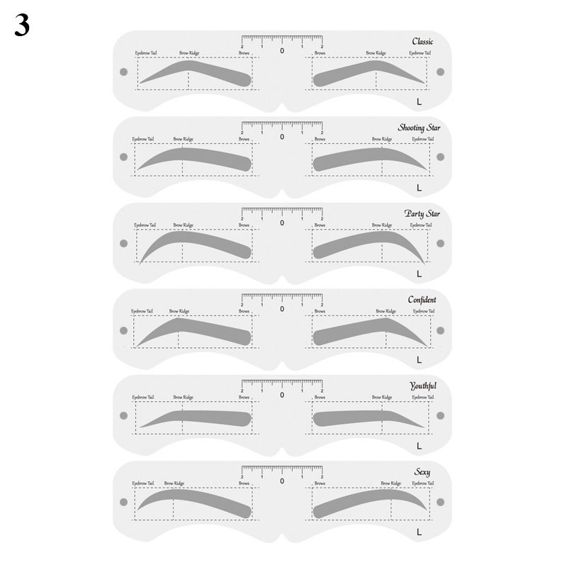 Model reutilizabil pentru sprâncene DIY Set de 6 bucăți Riglă moale Definitor de sprâncene Carte de ștampilă pentru sprâncene Riglă moale Stencil Instrument de machiaj