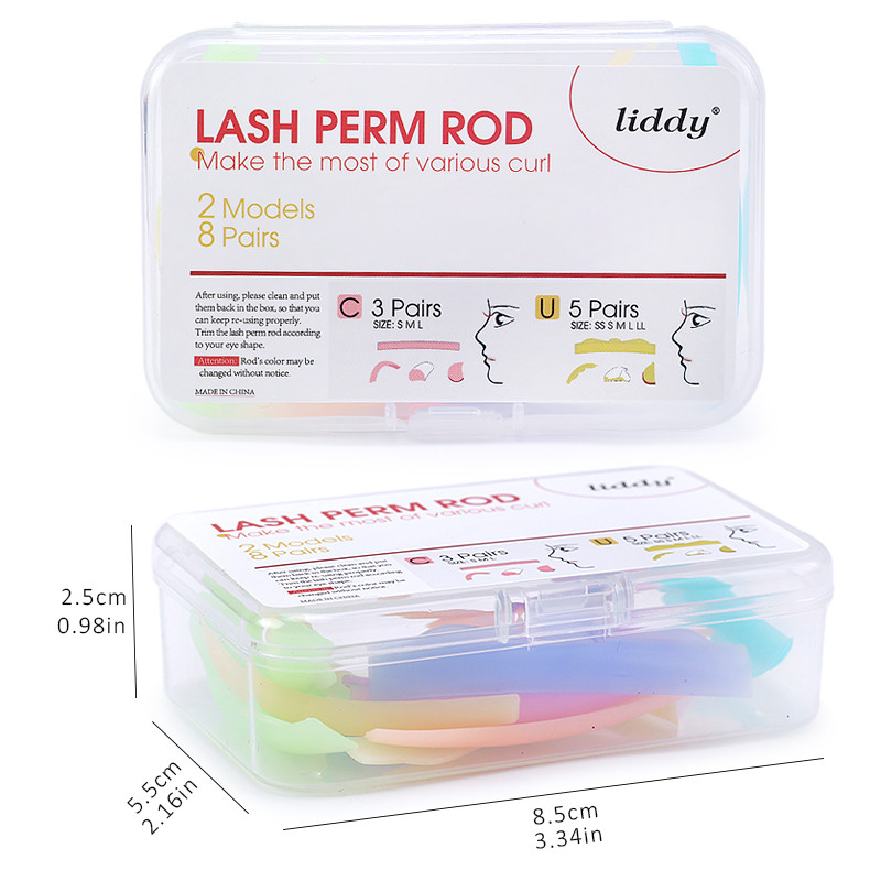 8 perechi de perme de gene Garnituri colorate din silicon Instrument de aplicare a genelor 3D Extensie de gene Accesorii de ridicare Instrumente de machiaj