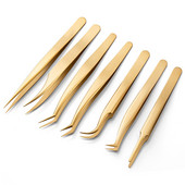 1 gab skropstu pincete mākslīgo skropstu pieaudzēšanai skropstu ventilators uzacis nagu mākslas klips Cilia Gold nerūsējošā tērauda pincetes grima rīki