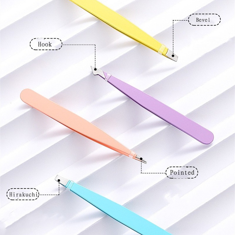 Set pinceta za obrve od 4 komada Stezaljke za obrve Alat za podrezivanje Pinceta za uklanjanje dlačica brade s kožnom torbicom Alat za kosu šminku