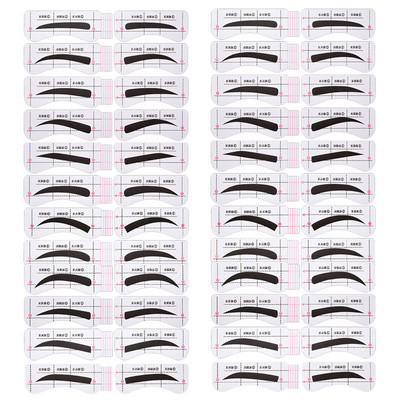 Noi 24 de perechi/set de autocolante pentru sprâncene rapid leneș, șablon de card pentru sprâncene, ghid pentru sprâncene, tatuaje, instrumente de machiaj, set complet de carduri pentru sprâncene