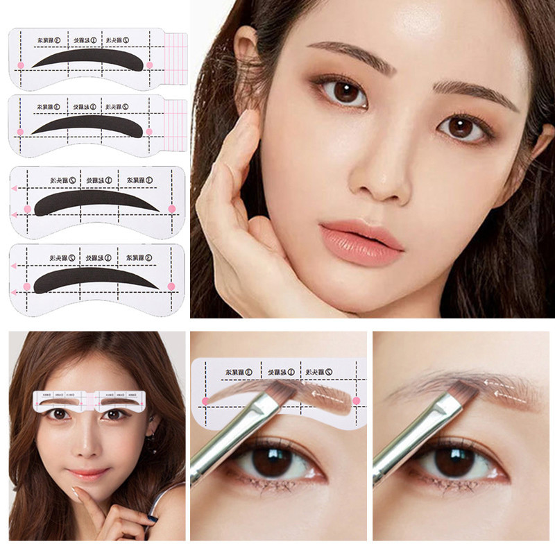 Noi 24 de perechi/set de autocolante pentru sprâncene rapid leneș, șablon de card pentru sprâncene, ghid pentru sprâncene, tatuaje, instrumente de machiaj, set complet de carduri pentru sprâncene