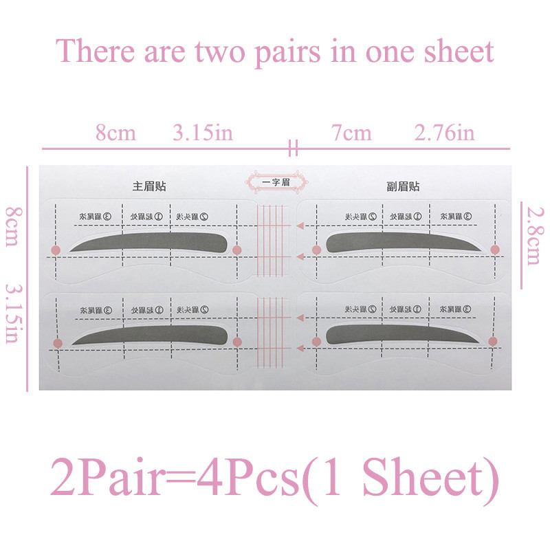 Noi 24 de perechi/set de autocolante pentru sprâncene rapid leneș, șablon de card pentru sprâncene, ghid pentru sprâncene, tatuaje, instrumente de machiaj, set complet de carduri pentru sprâncene