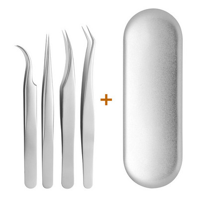 Set pinceta za trepavice od 4 KOM Kliješta za ekstenzije umjetnih trepavica Pinceta za obrve Za kosu Nail Art Lemljenje Klešta za trepavice Alati za šminkanje