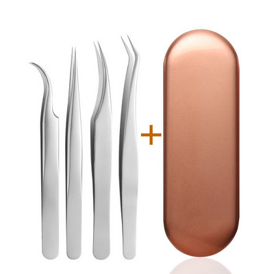 Set pinceta za trepavice od 4 KOM Kliješta za ekstenzije umjetnih trepavica Pinceta za obrve Za kosu Nail Art Lemljenje Klešta za trepavice Alati za šminkanje