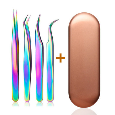 Set pinceta za trepavice od 4 KOM Kliješta za ekstenzije umjetnih trepavica Pinceta za obrve Za kosu Nail Art Lemljenje Klešta za trepavice Alati za šminkanje