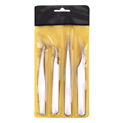 Set pinceta za trepavice od 4 KOM Kliješta za ekstenzije umjetnih trepavica Pinceta za obrve Za kosu Nail Art Lemljenje Klešta za trepavice Alati za šminkanje