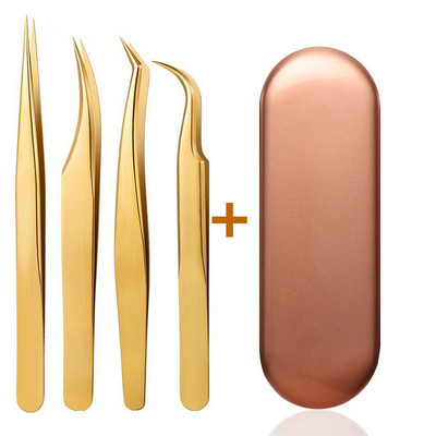 Set pinceta za trepavice od 4 KOM Kliješta za ekstenzije umjetnih trepavica Pinceta za obrve Za kosu Nail Art Lemljenje Klešta za trepavice Alati za šminkanje