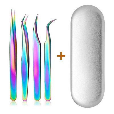 Set pinceta za trepavice od 4 KOM Kliješta za ekstenzije umjetnih trepavica Pinceta za obrve Za kosu Nail Art Lemljenje Klešta za trepavice Alati za šminkanje