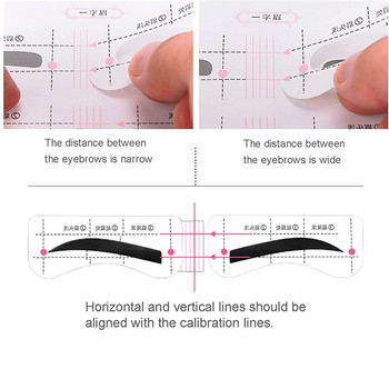 24 чифта професионален шаблон за шаблон за карти за вежди Инструмент за стикери за вежди Draw Perfect Eyebrows Козметичен инструмент за вежди