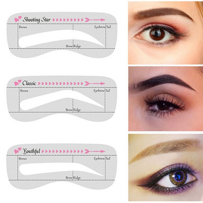Reusable Template Grooming Eye Shaper Makeup Tools Eyebrow Stencil Stickers Reusable Women Eyebrow Shaping Card
