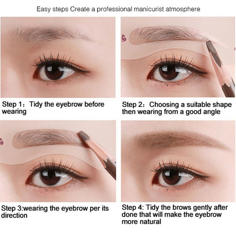 Predložak za višekratnu upotrebu Alati za šminkanje Oblikivač očiju Šablone za obrve Naljepnice Kartica za oblikovanje obrva za žene za višekratnu upotrebu