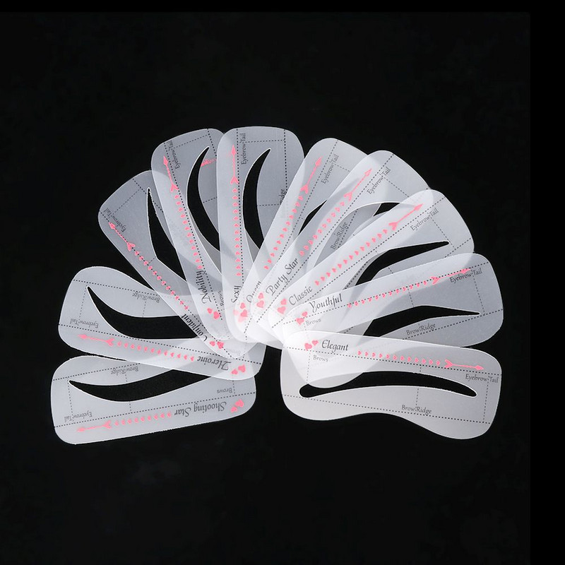Predložak za višekratnu upotrebu Alati za šminkanje Oblikivač očiju Šablone za obrve Naljepnice Kartica za oblikovanje obrva za žene za višekratnu upotrebu