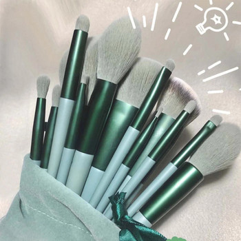 FLD Зелени четки за грим Професионална основа Пудра Сенки за очи Kabuki Blending Makeup Brush Инструмент за красота Brochas De Maquillaje