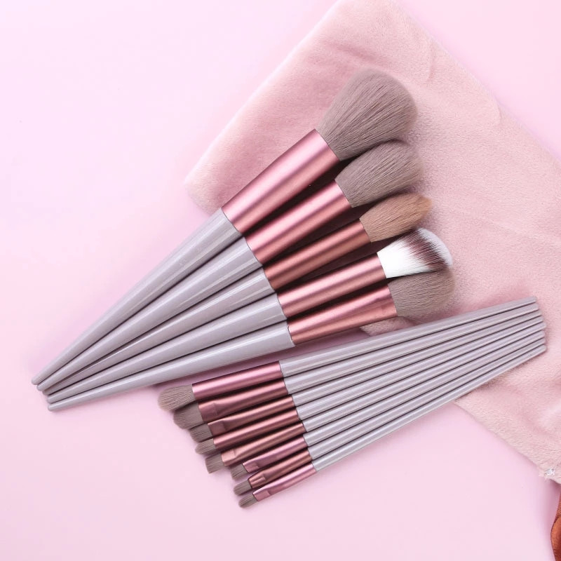 FLD Зелени четки за грим Професионална основа Пудра Сенки за очи Kabuki Blending Makeup Brush Инструмент за красота Brochas De Maquillaje