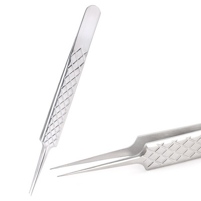 1PC pensete din oțel inoxidabil auriu albastru pentru extensia genelor pensete de înaltă precizie pentru extensia genelor Vârf subțire