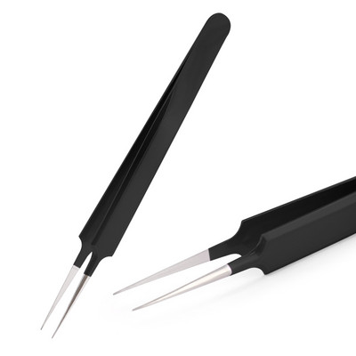 1PC pensete din oțel inoxidabil auriu albastru pentru extensia genelor pensete de înaltă precizie pentru extensia genelor Vârf subțire