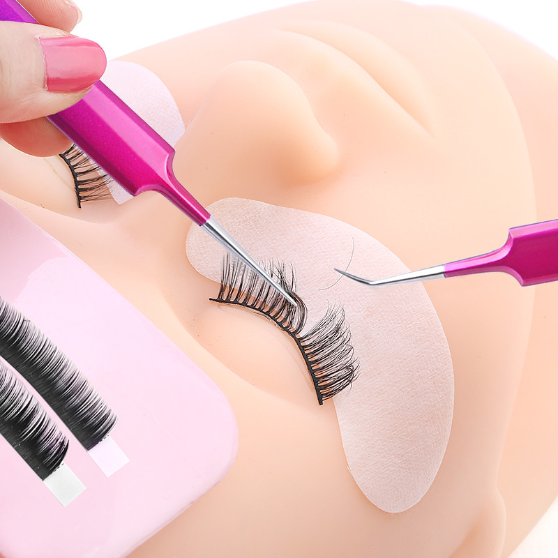 1PC pensete din oțel inoxidabil auriu albastru pentru extensia genelor pensete de înaltă precizie pentru extensia genelor Vârf subțire