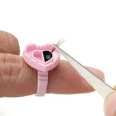 100 buc Inele de lipici de unică folosință pentru gene Cupe de lipici Volum de flori Adeziv pentru gene Suport din plastic Inele pentru containere pentru pigmenti de tatuaje