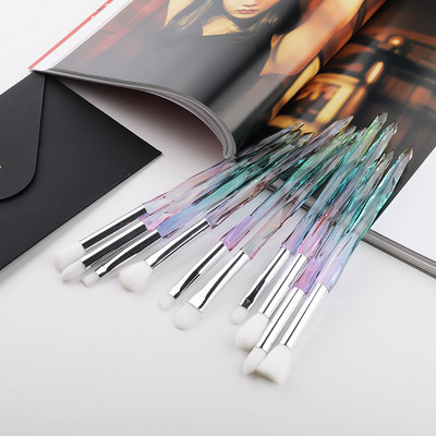 FLD 10/5 buc Perie pentru ochi Mini Set de pensule de machiaj cu diamante Fard de pleoa Perii pentru sprâncene pentru buze Instrumente profesionale de înaltă calitate pentru creion de ochi