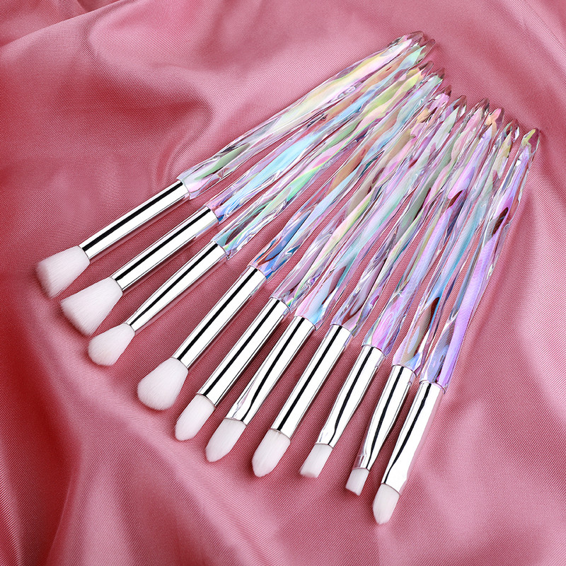 FLD 10/5 buc Perie pentru ochi Mini Set de pensule de machiaj cu diamante Fard de pleoa Perii pentru sprâncene pentru buze Instrumente profesionale de înaltă calitate pentru creion de ochi