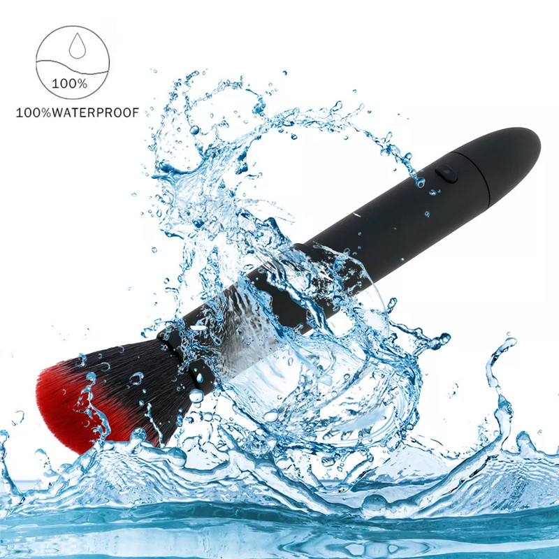 Четка за грим Електрическа козметична четка 10 режима Вибратор Фон дьо тен Инструмент за красота Мека коса Четка за сенки за очи Красота Инструменти за грим