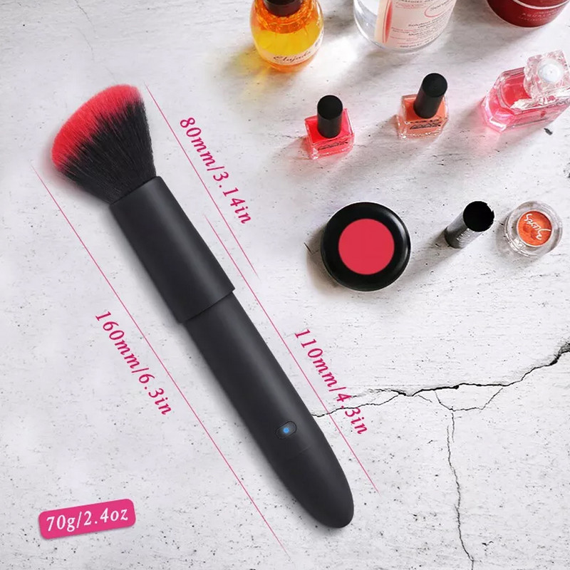 Четка за грим Електрическа козметична четка 10 режима Вибратор Фон дьо тен Инструмент за красота Мека коса Четка за сенки за очи Красота Инструменти за грим