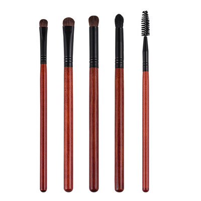 OVW 5 buc Păr de ponei/capră Set de perii pentru fard de ochi Perie conică pentru amestecare Pensule de machiaj Natural Hair Pro Kit