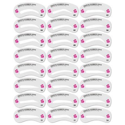24 db Pro újrafelhasználható szemöldöksablon szett Szemöldök DIY Rajz útmutató Styling Formázás Ápolás Sablonkártya Easy Makeup Beauty Kit