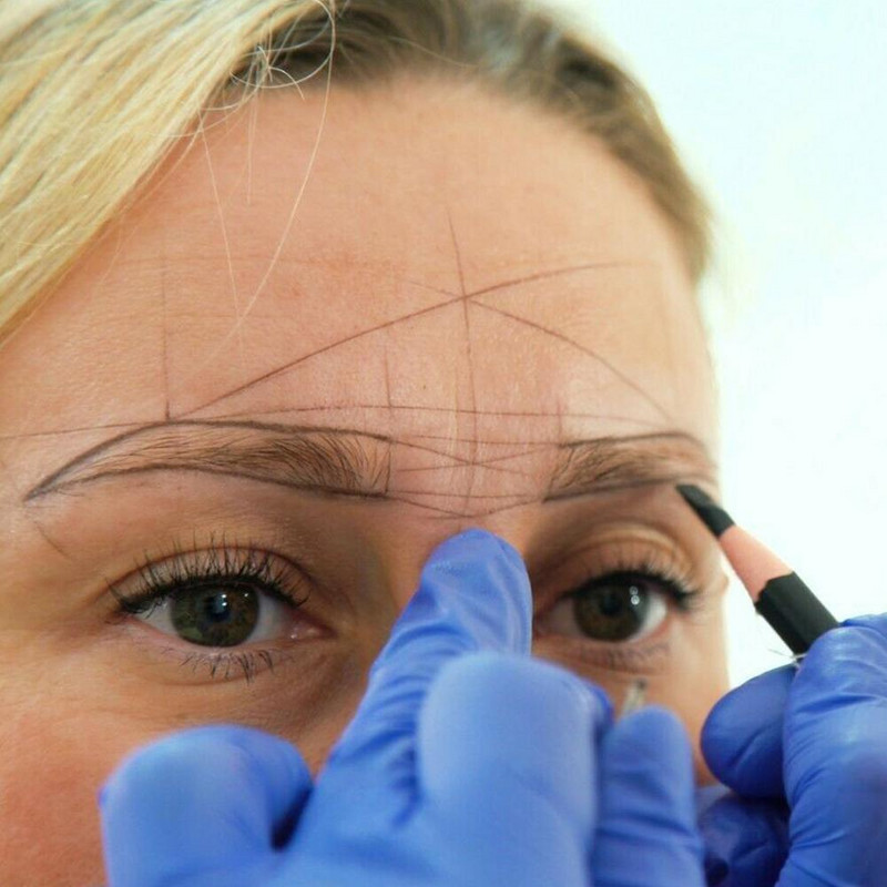 Prethodno natopljena olovka za oči Polutrajno pozicioniranje Alat za mjerenje obrva Lenjilo za pozicioniranje tetovaže Pomoćna tetovaža obrva