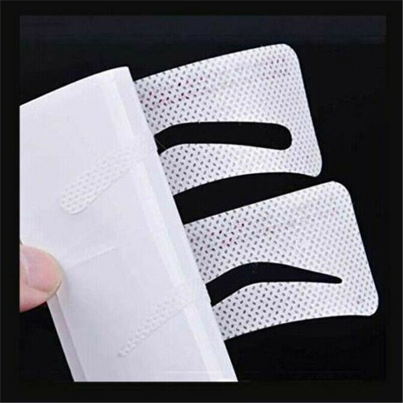 12/24 de perechi Autocolante de șablon pentru sprâncene, de unică folosință, nețesută, șablon pentru modelarea sprâncenelor, instrument profesional de machiaj pentru frumusețea sprâncenelor